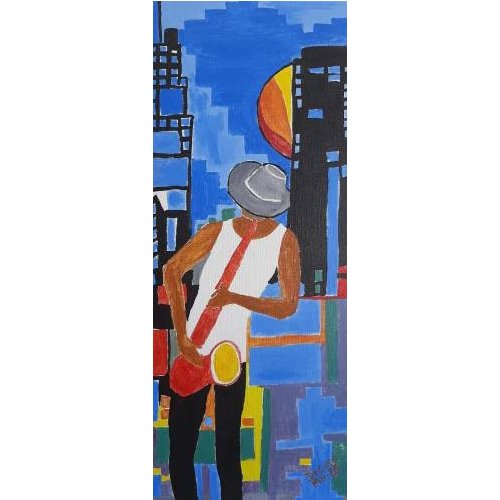 pintura-noite-musico-saquesofone pntura em tela noite musico