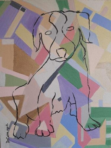pintura-em-tela-cachorro-colorida